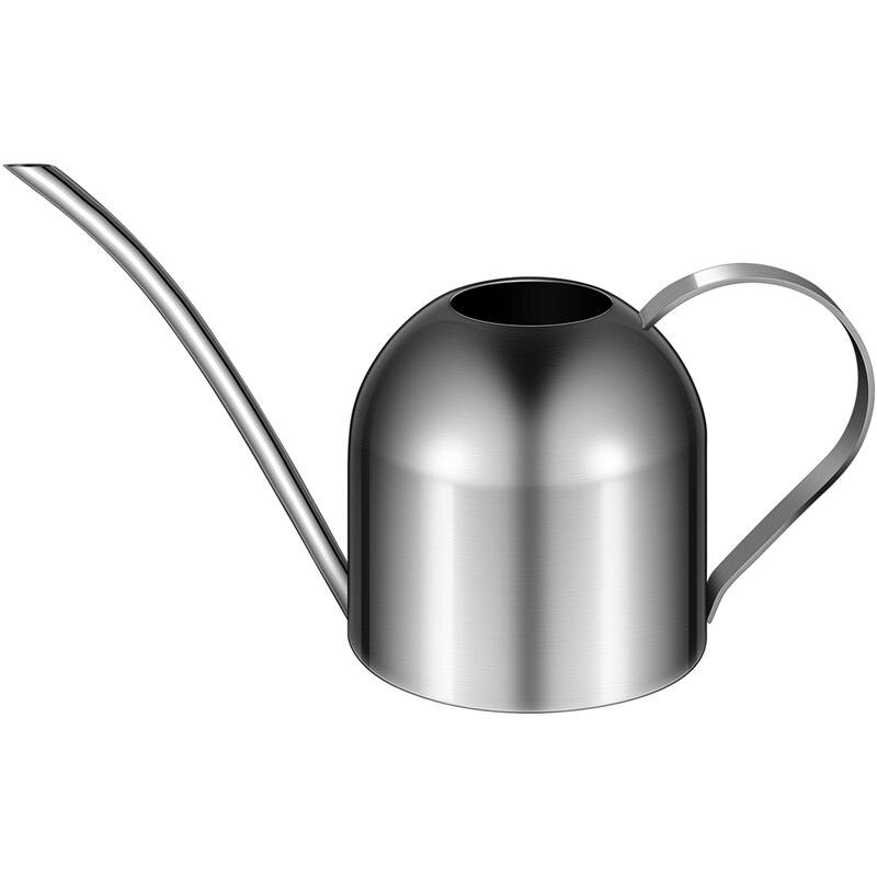 Yardwe-regadera de acero inoxidable de 1000ml para plantas de interior, suculentas, surtidor largo, maceta de riego para el hogar, jardín y oficina (cobre): Silver