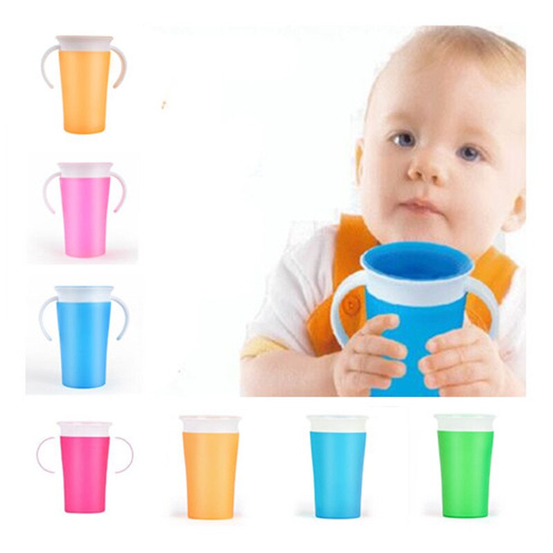 360 Graden Gedraaid Magic Cup Baby Leren Drinkbeker Lekvrij Kinderen Jongens Meisjes Educatief Water Cup Fles 260Ml