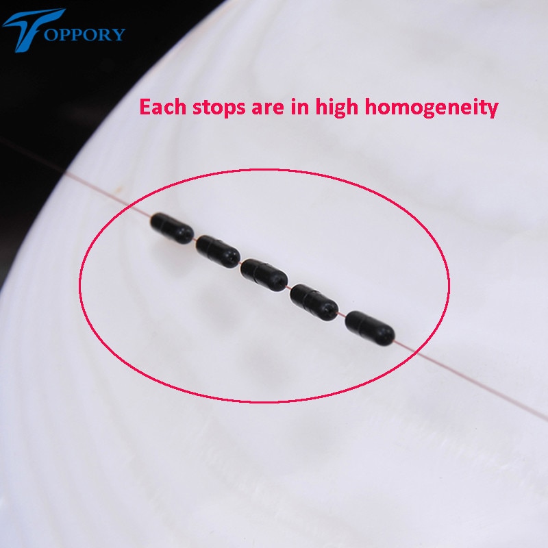 Toppory batente de borracha oval para pesca, 5 pacotes/lote, rolha de linha principal para equipamento de pesca hera herabuna acessórios