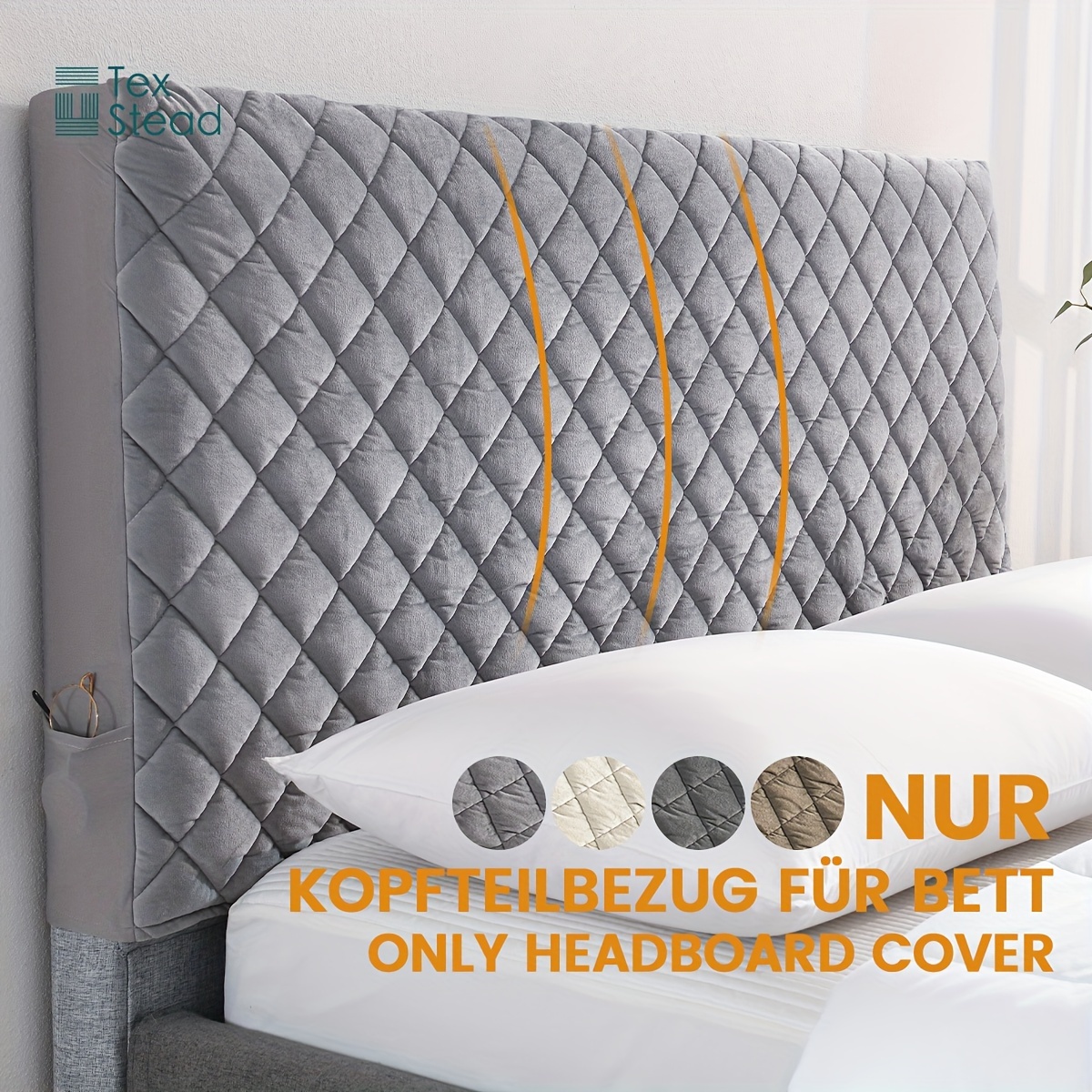 Headboard Cover Bed Back Dust Protector Cover Super Soft Solid Color Bed Haed Cover Quilte Head Cover