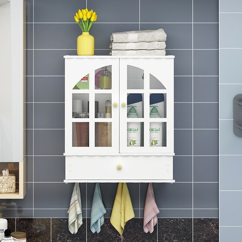 Bathroom Cabinets Shelf Wall-mounted Perforated Toilet Vanity Wall-mounted Desktop Storage Rack Organizer LO515321