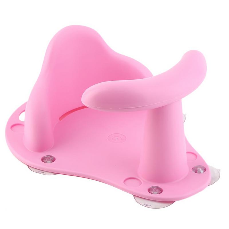 Baby badkar sittplats barn anti slip säkerhet duschstol giftfri mjuk bekväm badstol för 1-3 år gamla barn: Rosa