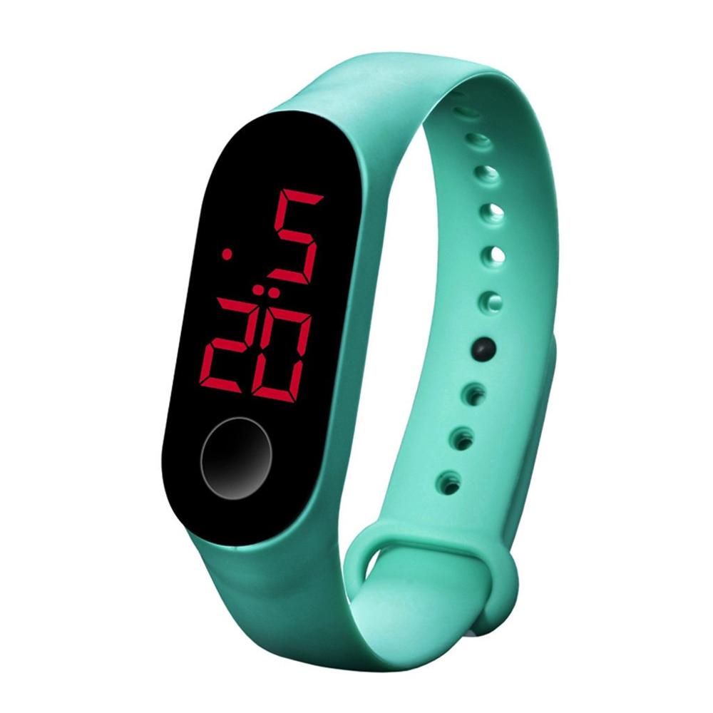 Reloj digital para mujer, reloj electrónico para mujer, con anillo colgante, LED, deportivo, inteligente: Green 1