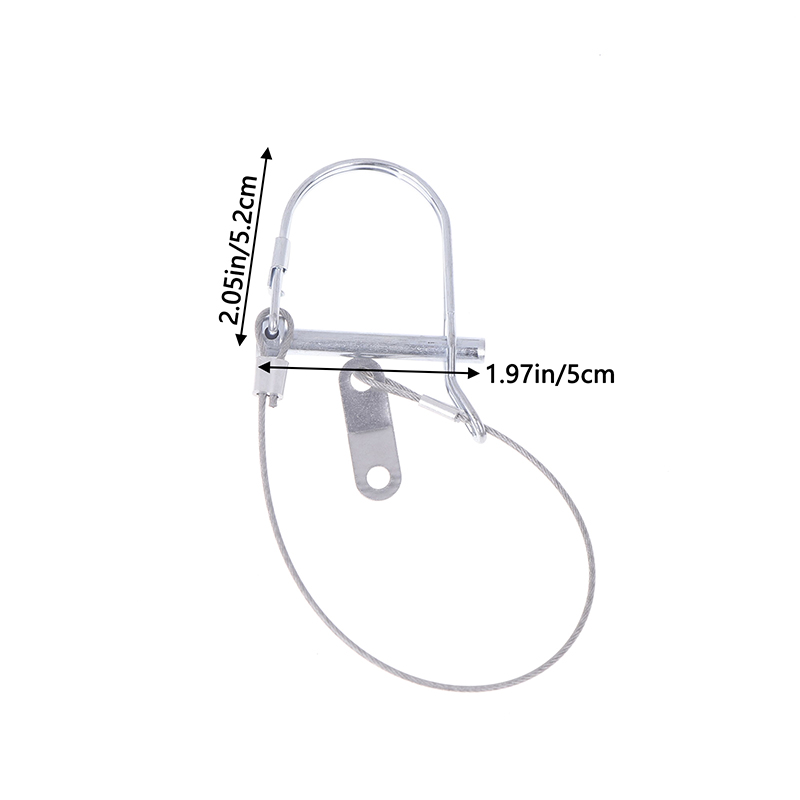 Låsestift i rustfritt stål med rundbue og anti-trykk taukoblingspinner til hagebruk på gårdsvogn: Rød