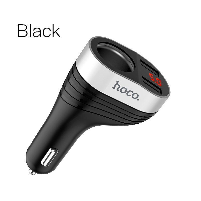 Hoco Dual Usb Auto Oplader Voor Mobiele Telefoon Tablet 3.1A Snel Opladen Auto-Oplader 1 Sigarettenaansteker Auto Telefoon charger Adapter: Default Title