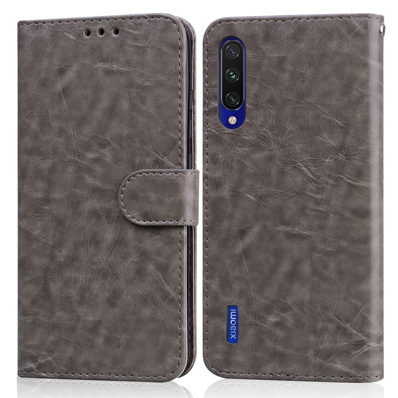 Leather Flip Case Voor Xiaomi Mi A3 MiA3 Case Book Stand Wallet Case Voor Op Xiaomi Mi A3 Mi Een 3 Coque Capa Telefoon Case Fundas: Gray