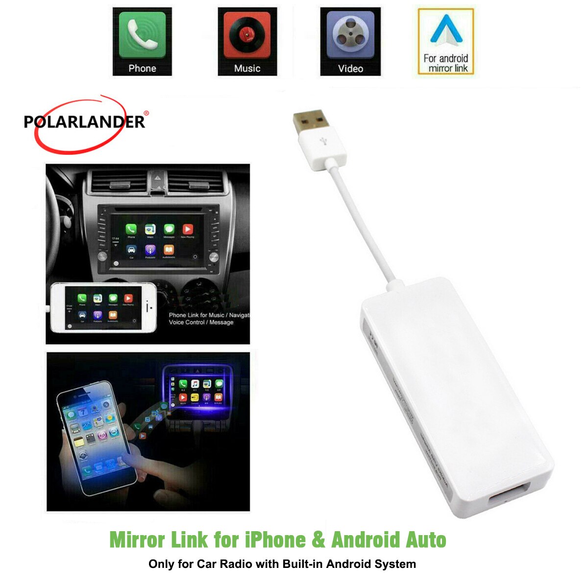 Carlinkit USB Clever Auto Verknüpfung Dongle für Android Auto / iPhone Carplay Modus Unterstützung GPS Navigation