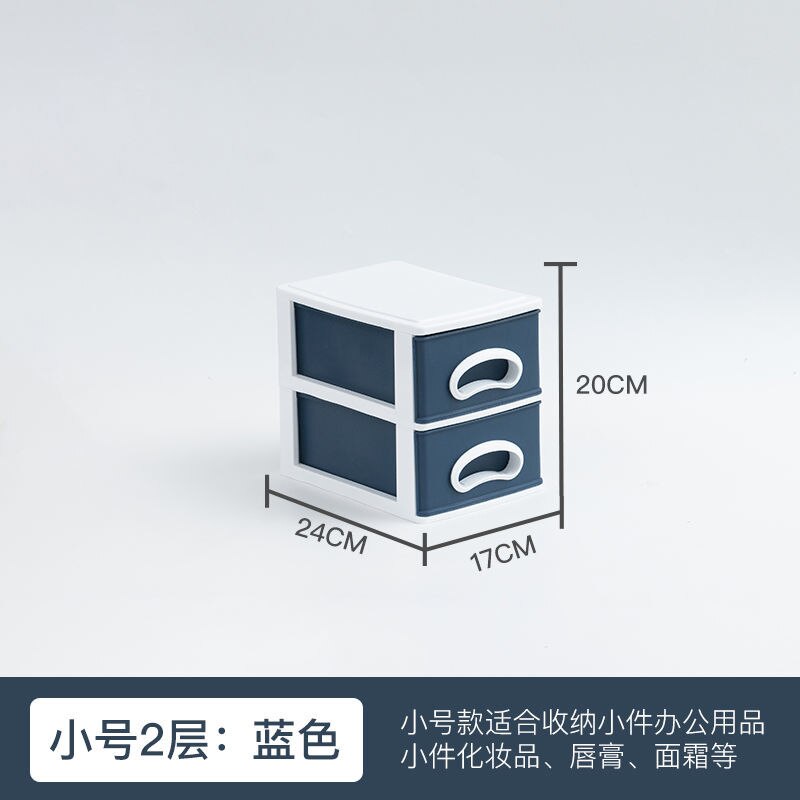 2/3 warstwy przezroczysta szufladka na biurko typ schowek mini Organizer robić przechowywania kosmetyków pojemnik na rozmaitości pojemnik robić przechowywania na biurko: niebieski-2 warstwa