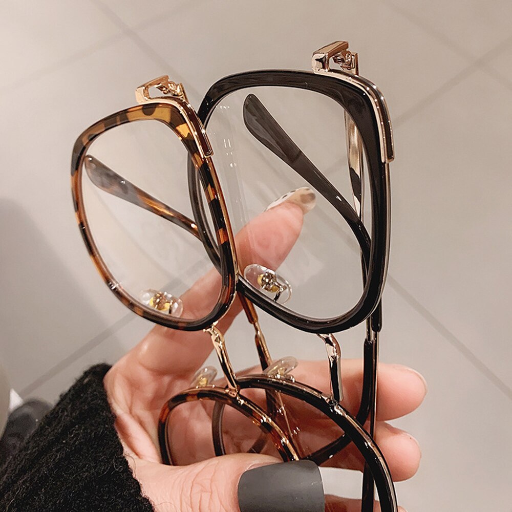 gafas Oficina Anti-Luz Azul gafas con montura metálica óptica gafas de gran tamaño Luna Plaza de la de gafas sobredimensionadas gafas
