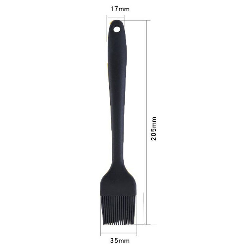 2Pcs/1Pc Zwart Siliconen Bbq Tang + Olie Borstel Keuken Tang Bbq Grill Voedsel Vlees Tang Barbecue tong Olie Saus Borstels Tool Borstel: 1PC BRUSH