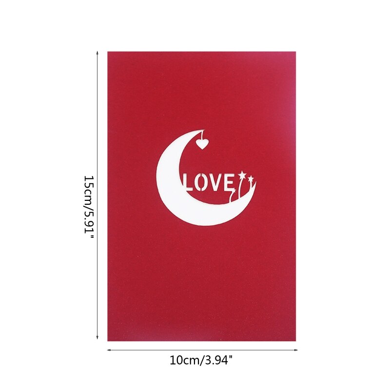 3D karty kirigami księżyc miłość walentynki karta rocznica urodziny prezenty pocztówka zaproszenia ślubne kartki z życzeniami