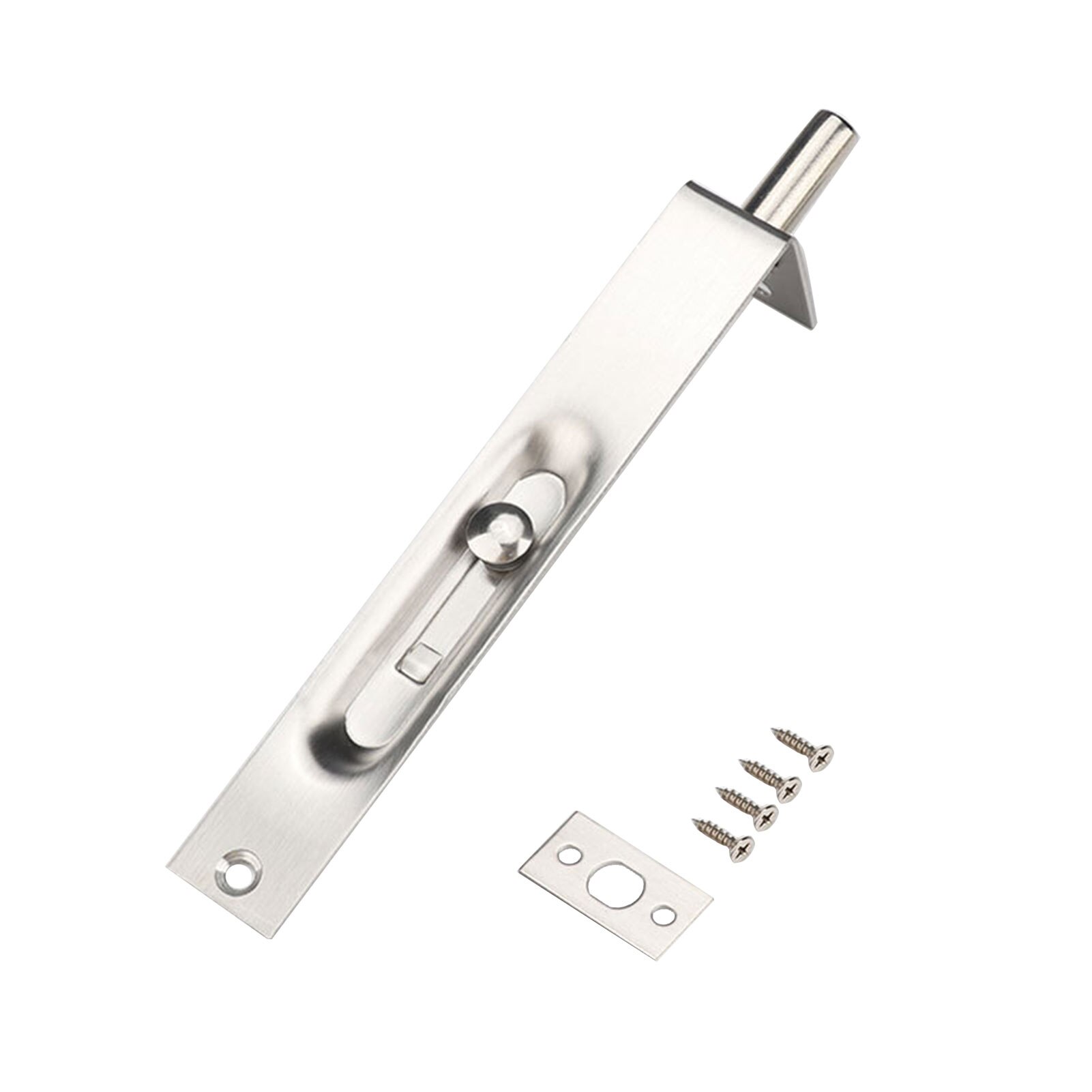 Practical Durable Door Bolt Latch Hardware Easy Install With Screws Home Gate Anti Theft High Hardness Stainless Steel Concealed