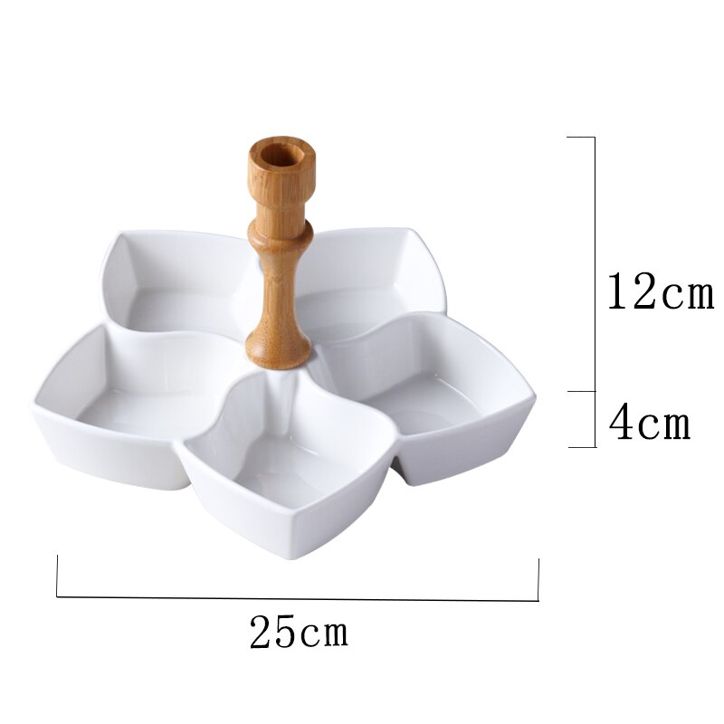 Keramische witte fruitschaal japanse stijl snackbord hotel restaurant café thuis fruit gedroogd fruit dessertschaal: 01