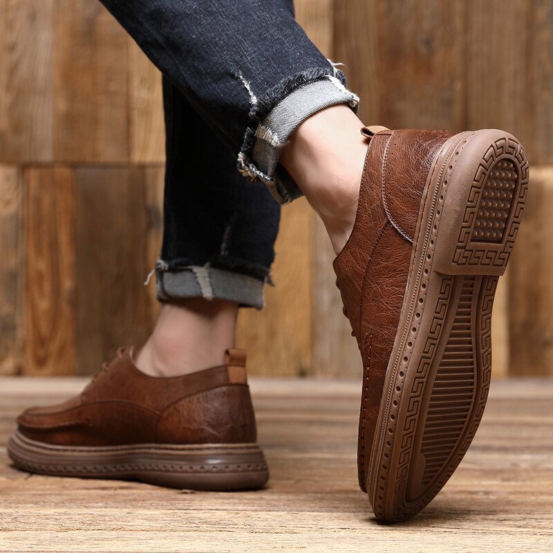 Italiaanse herenschoenen, veterschoenen, klassieke herenschoenen, leren herenschoenen, oxfords, waterdichte schoenen voor buiten, korte schoenen voor buiten