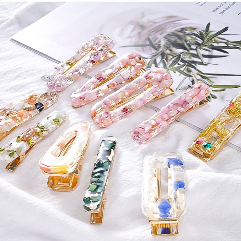 Crystal Epoxy Resin Mold Hair Clip Barrette Casting Silicone Mould DIY Crafts Jewelry Hairpin Making Tools