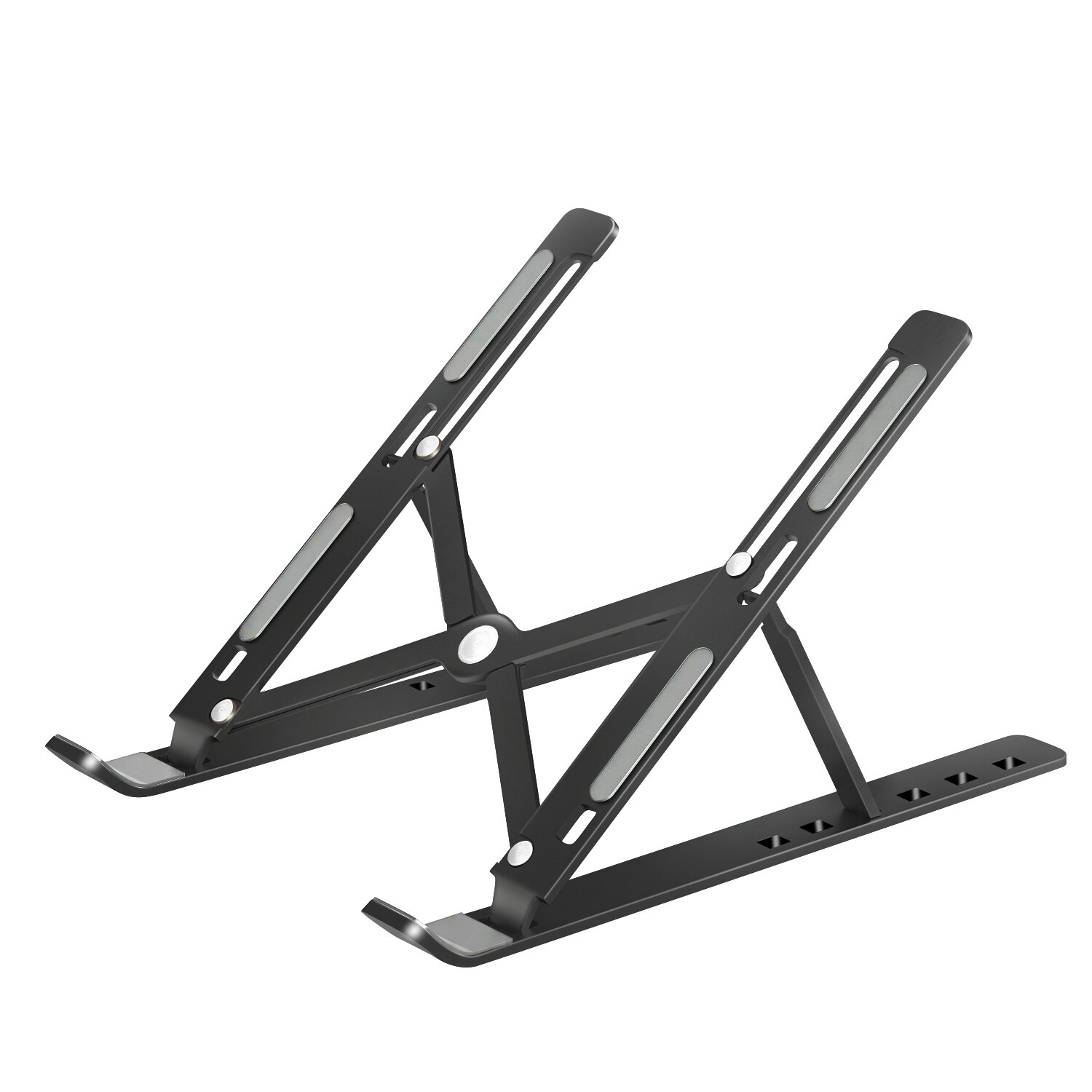 Soporte portátil para MacBook Air Pro, elevador de aluminio ajustable, plegable, 11/13/17 pulgadas: Black