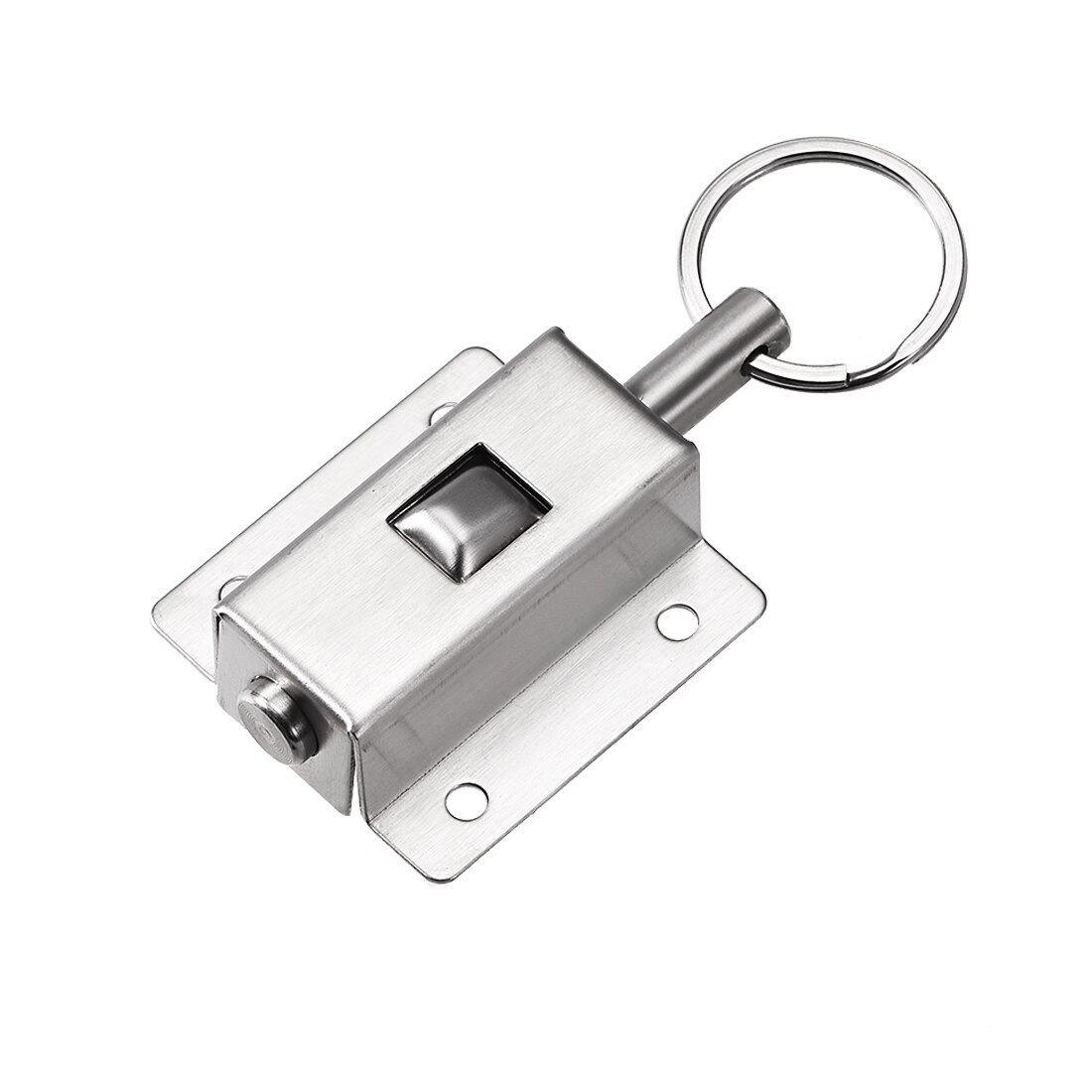 uxcell Door Barrel Bolt, Stainless Steel Ring-Pull Spring Loaded Auto Sliding Latch