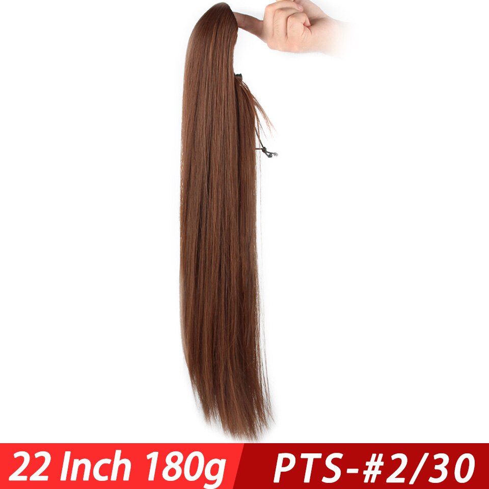 Pageup 22” Long Curly Clip In Hair Tail False Hair Ponytail Hairpiece With Hairpins Synthetic Hair Ponytail Hair Extension: PTS-2I30