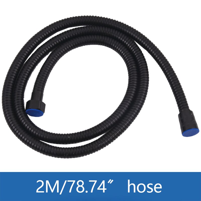 1.5M/2M Doucheslang Dikker Premium Roestvrij Staal Galvaniseren Handheld Douchekop Slang Voor Baden Reinigen Huisdier slang: 2M black-1