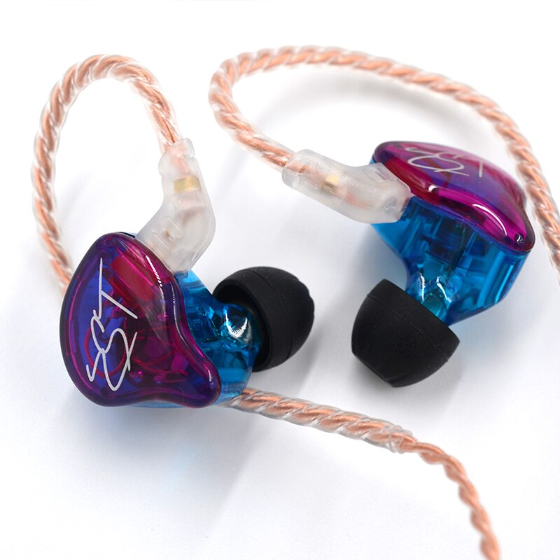 Kz Zst 1BA 1DD In Ear Oortelefoon Hybrid Headset Hifi Muziek Sport Oordopjes Noise Cancelling Oordopjes Vervangen Kabel Zsn Pro ES4 ZS10