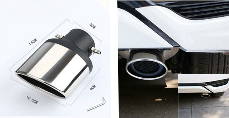 Silenciador de tubo de escape Universal para coche, accesorios de extremo de boquilla de salida para Renault Clio Megane 2 3 Duster Renault