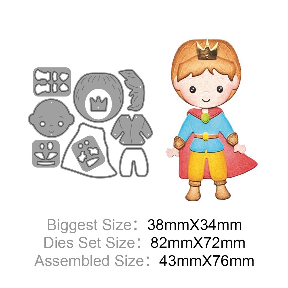 Princess Prince Craft Metal Cutting Frame Templates Scrapbooking Embossing Paper Cards Photo Album Craft Stencils Dies: 102-die