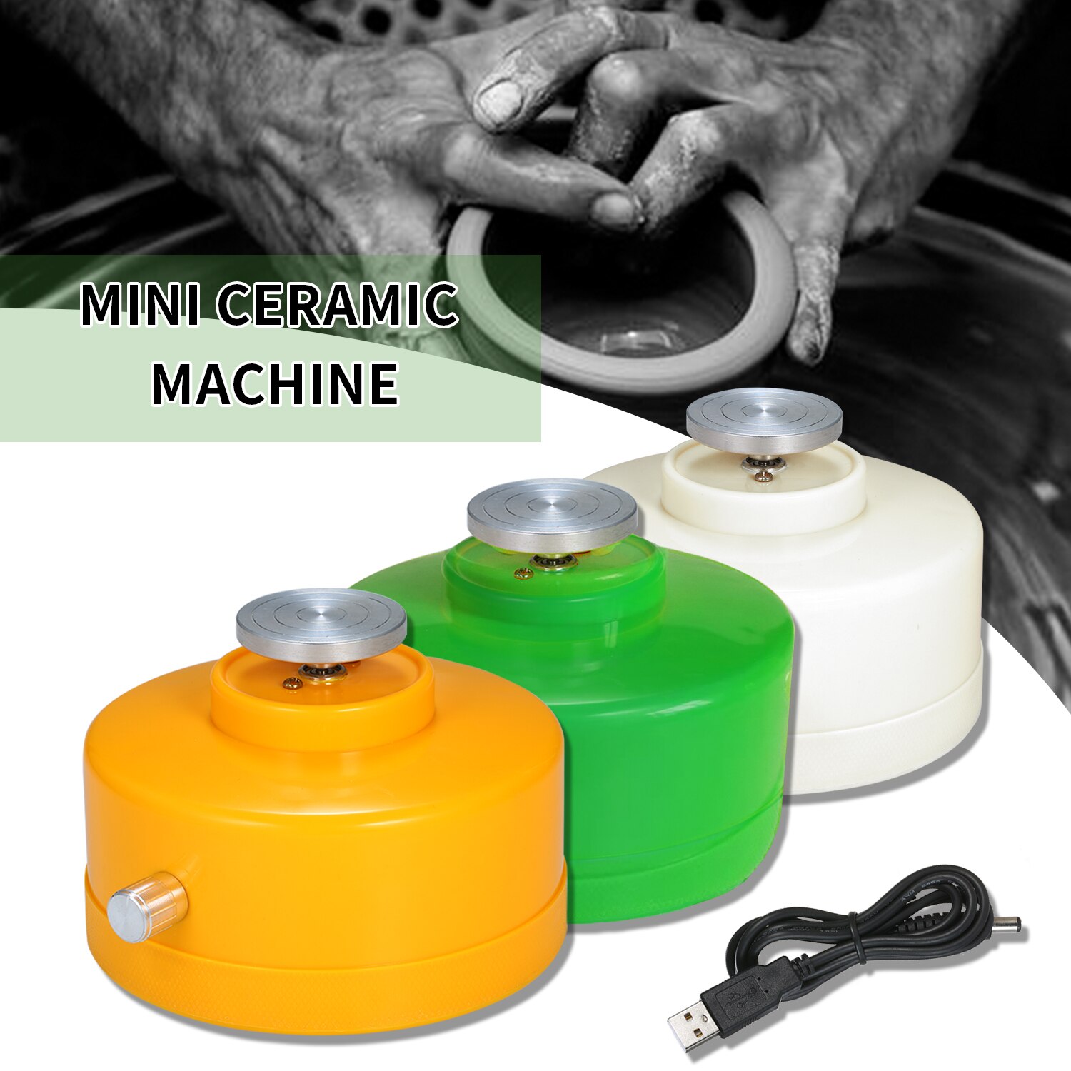 Usb mini keramik hjul maskine til keramisk arbejde keramik 4.3cm elektrisk drejeskive håndlavet ler kaste maskine keramik maskine