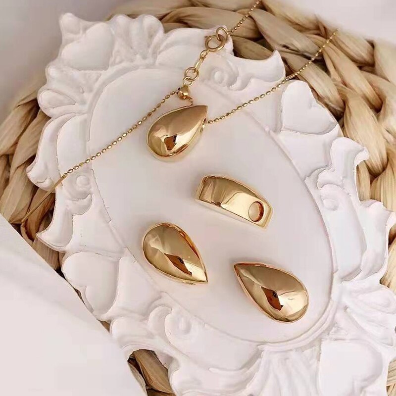 Chuhan 18k gold wasseranhänger  au750 schlichte hochwertige 18k goldschmuckstücke aus echtem gold, feiner schmuck für damen