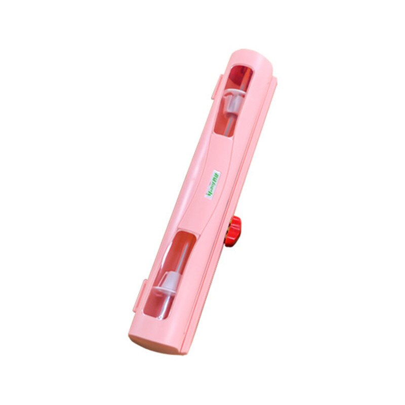 Wrap dispenser plast mat färskhet wrap cutter folie film dispenser plast vass fräs förvaringshållare kökstillbehör: Rosa