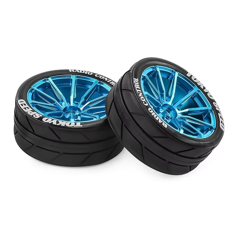 65mm RC Alloy Wheels & Rubber Tires 12mm Hex Hub For 1/10 Rally Racing Car Tamiya TT01 TT02 XV01 TA06 A959 PTG2 Upgrade Parts