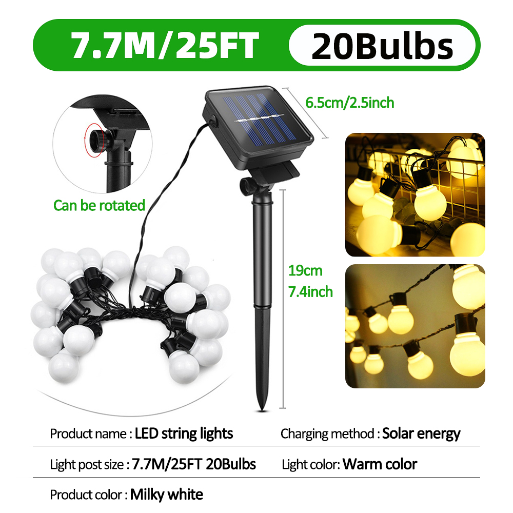 Solar Lights Outdoor Waterproof, LED Globe Solar String Lights Outdoor Solar Lights for Yard Balcony Patio Tree Canopy Party: ROSE