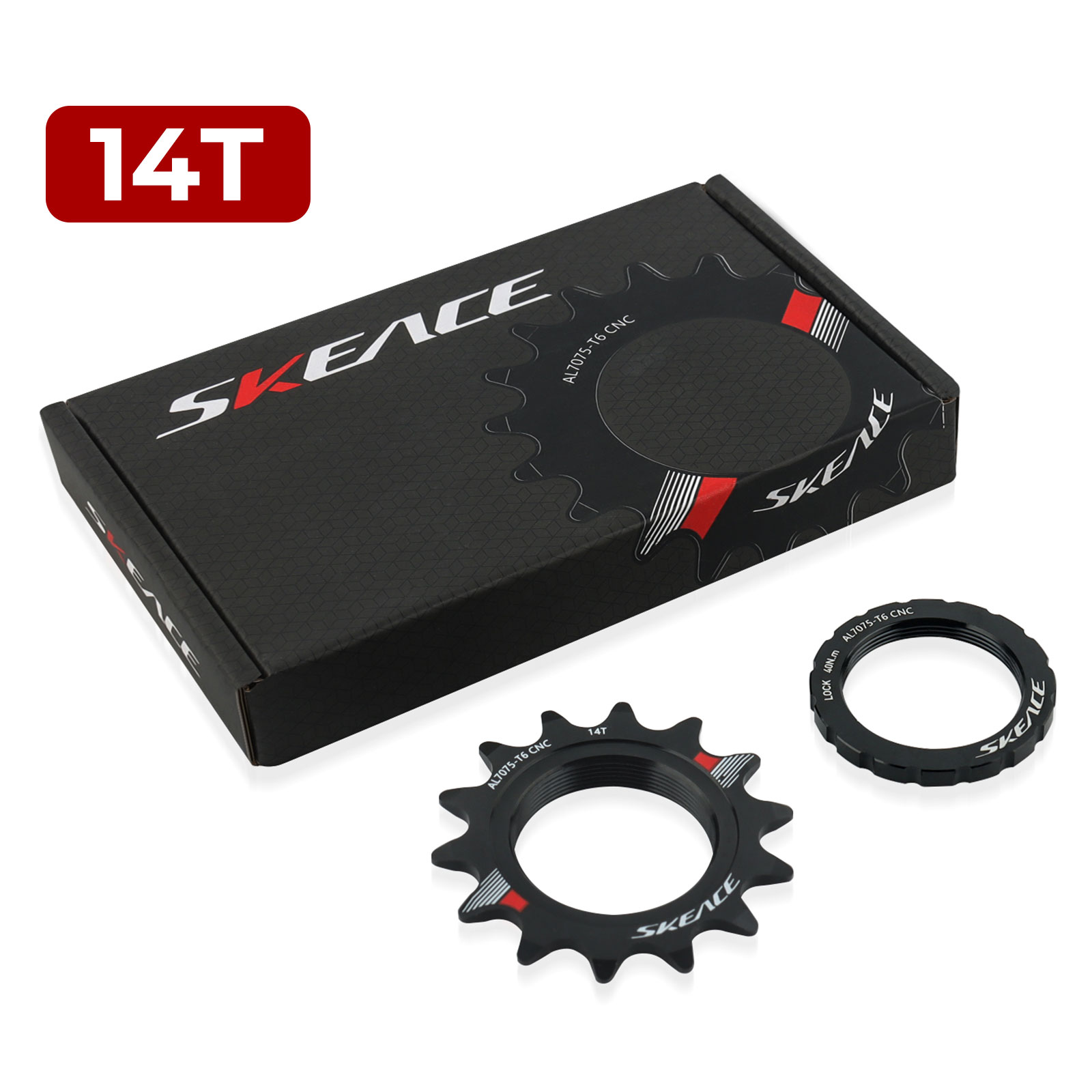 SKEACE Fixed Gear Bicycle 13T 14T 15T 16T 17T 18T Cycling Cog Fixie Track BIKE Single Speed Flywheel 7075 Aluminum Alloy: WHITE