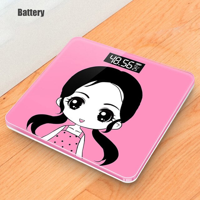 HQ bathroom floor body scale glass smart electronic scales USB charging LCD display body weighing home digital weight scale: battery 4