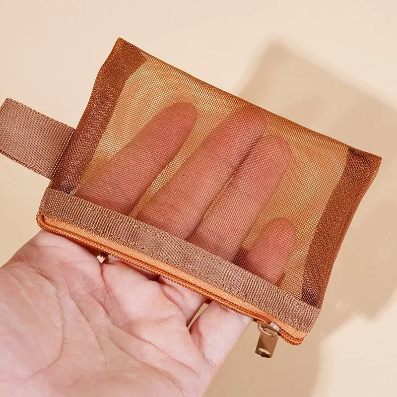 Kleine quadratische einfarbige Münztüte, Nylon-Mesh, Lippenstift, Schlüssel, Kopfhörer-Organizer, Halter, Bus, Bank, Ausweis, Kreditkarten, Beutel, Aufbewahrung