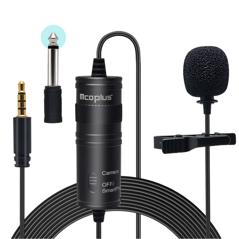 Mcoplus mikrofon studio 3.5mm audio- und videoaufnahmegerät lavalier-ansteckmikrofon clip-on-mikrofon für android, mac, dslr-kamera, camcorder und recorder