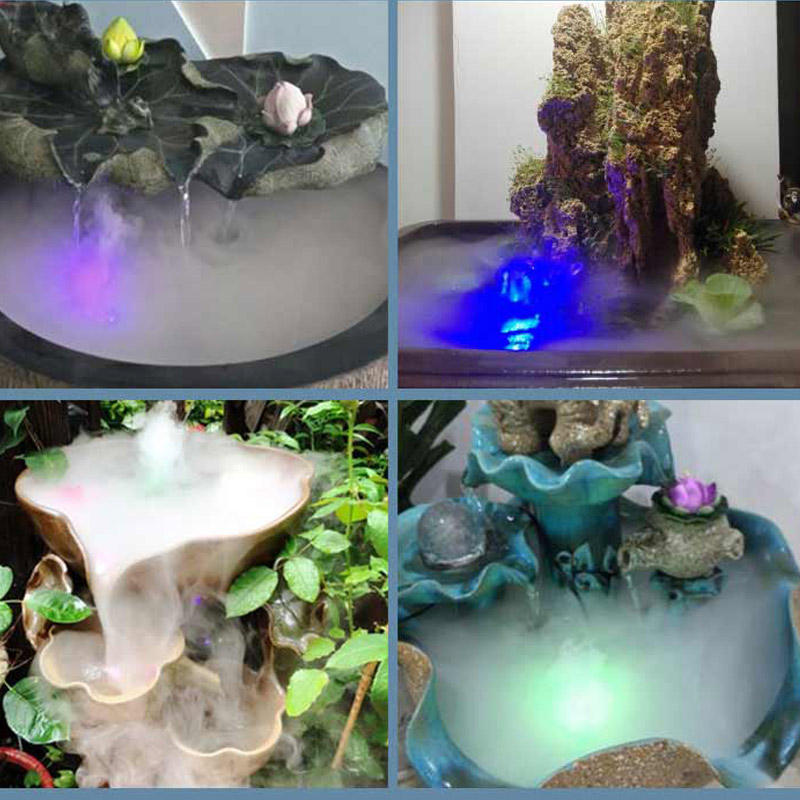 Brumisateur ultrasonique à 12 led, fontaine d'eau pour étang, humidificateur d'air QP2