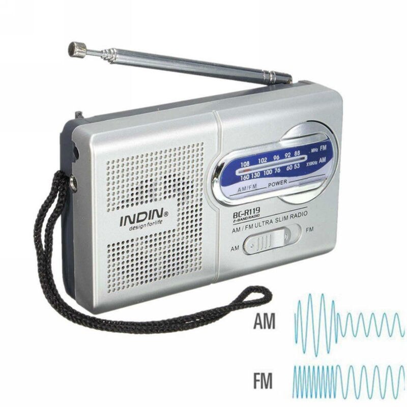 Miniradio utendørs bærbar er/fm-radioantenne teles – Grandado