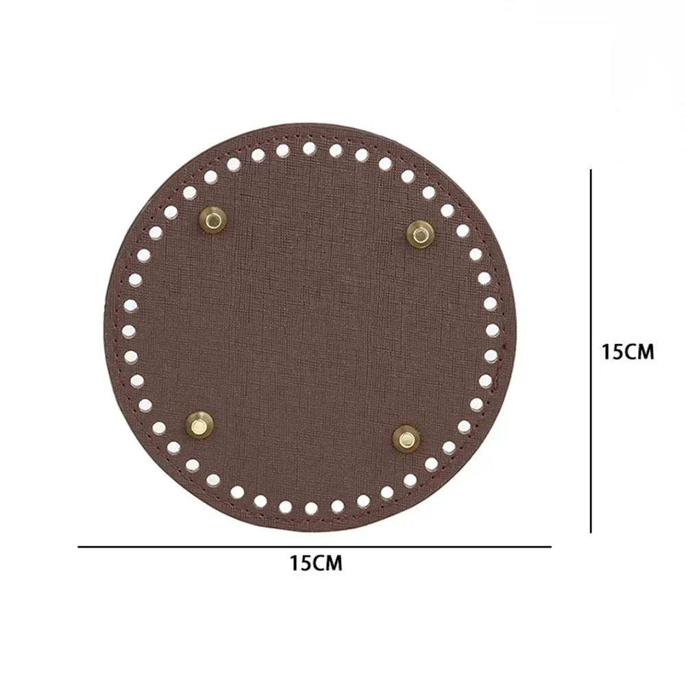 15*15cm Round Bottom For Knitted Bag PU Leather Bag Base With Holes DIY Handmade Bag Bottom Crochet Bag Bottom Accessories