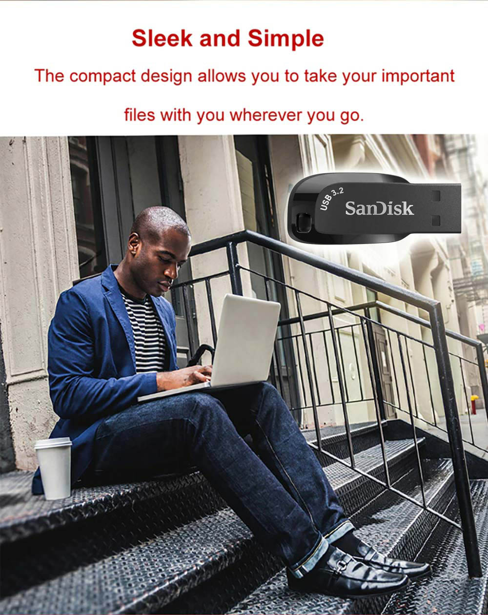 SanDisk USB 3,2 unidad Flash USB CZ410 32GB 64GB 128GB 256GB Pen Drive Memory Stick negro U disco Mini Pendrive para ordenador portátil