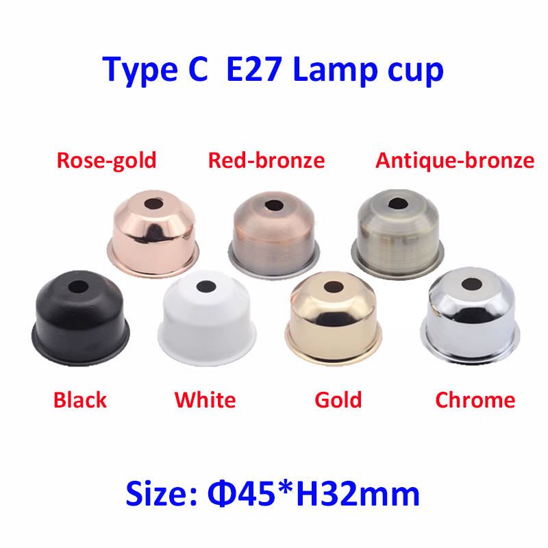 Lamphouder Cup E27 Vintage Lamphouder Cup Antiek-Brons/Zwart/Wit/Goud/Chroom Ijzeren Lamphoes Verlichtingsaccessoires