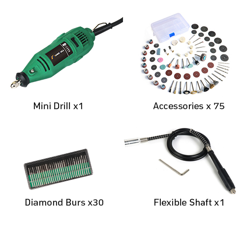 Dremel-Mini taladro eléctrico con cable, pluma de grabado artesanal, herramientas de perforación de 260W, grabador eléctrico para tallado de madera: Set 3
