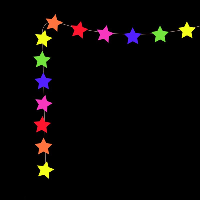 UV Glow Party Garlands Luminous Neon Streamer Black Light Reactive Glow in the Dark Kid Birthday Fluorescent Party Wedding Decor: 1