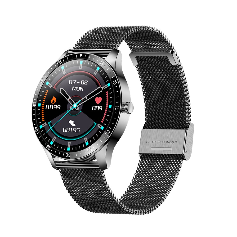 S80 Mannen Smart Horloge Fitness Tracker Hartslag Slaap Monitor Multi-Sport Camping IP67 Waterdichte Smartwatch Voor Ios Android: Black steel