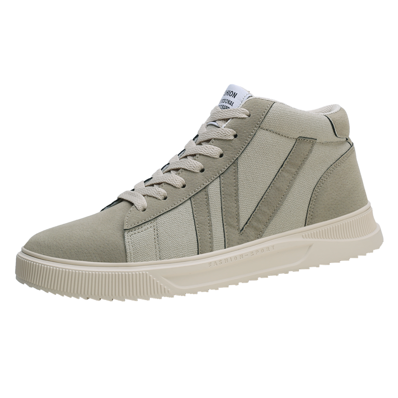 Winter heren casual schoenen witte herenschoenen explosie trend board canvas herenschoenen comfortabel lichtgewicht 40: Beige / 7.5