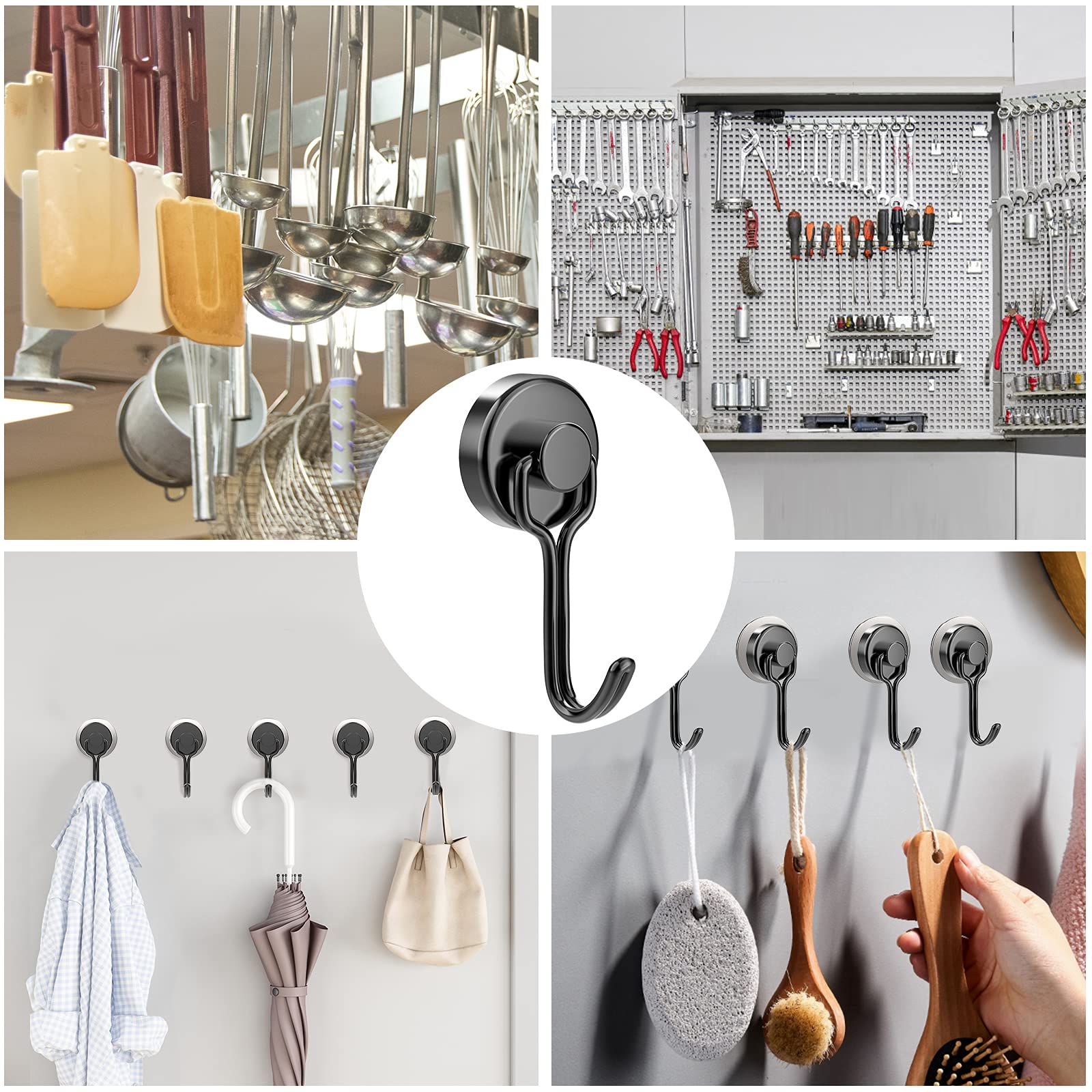 Multifunktionel kraftig magnetisk krog stærke neodymmagneter kroge nøgleholder bøjle hjemmeorganisering og opbevaring