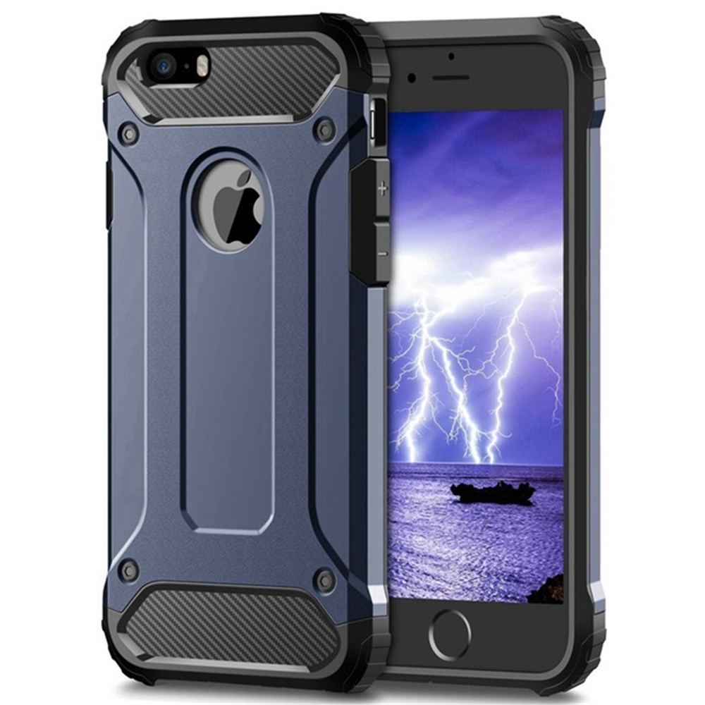 Rüstung Abdeckung Coque Für iPhone 16 Pro Max 15 14 13 12 Mini 11 Pro XS Max XR X 5S SE 6 6S 7 8 Plus Heavy Duty Stoßfest Fall: PC (Kühlkörper) / Blau