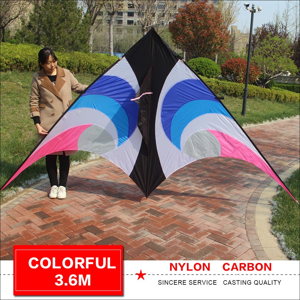 Fargerik 2.8m kite delta trekant flying kite for audlts utendørs morsomme leker