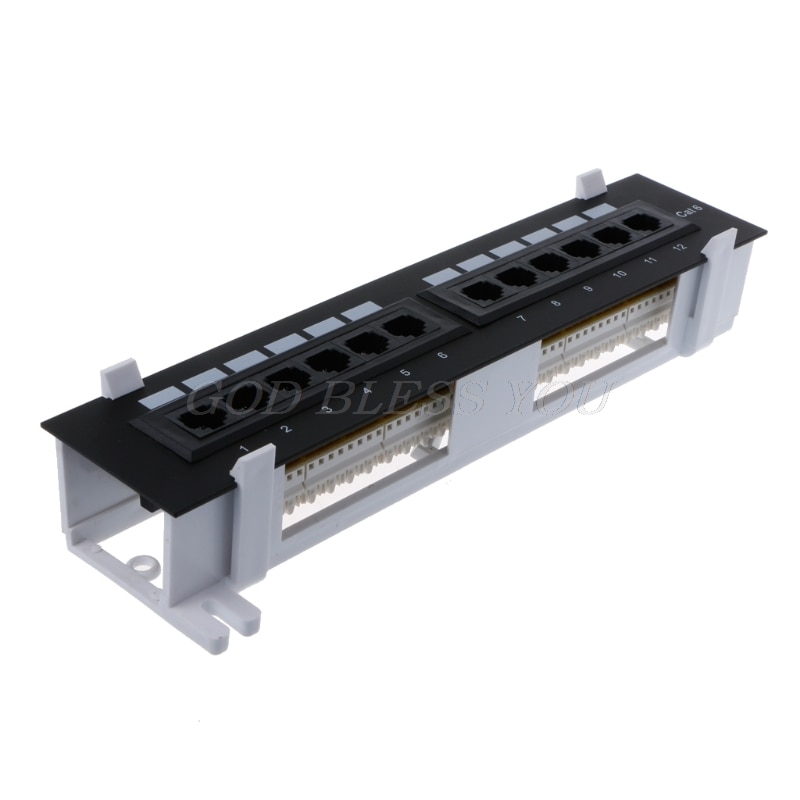 12 portas ethernet lan adaptador de rede cat6 painel remendo rj45 montagem em rack montagem na parede suporte rede ferramentas transporte da gota