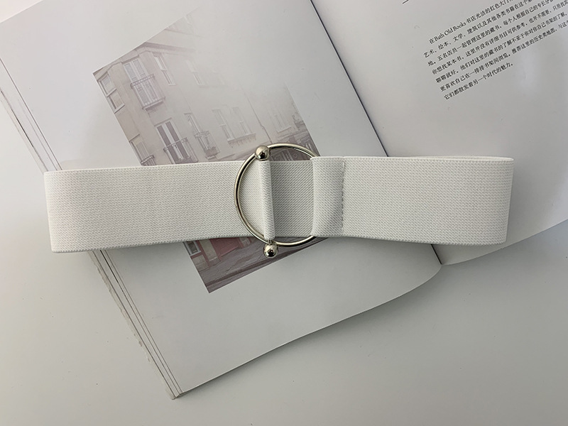 Cinturones anchos para mujer, corsé de cuero PU para adelgazar la cintura, cinturones de cuerpo, cintura elástica ajustable, faja para vestido: OT white belt