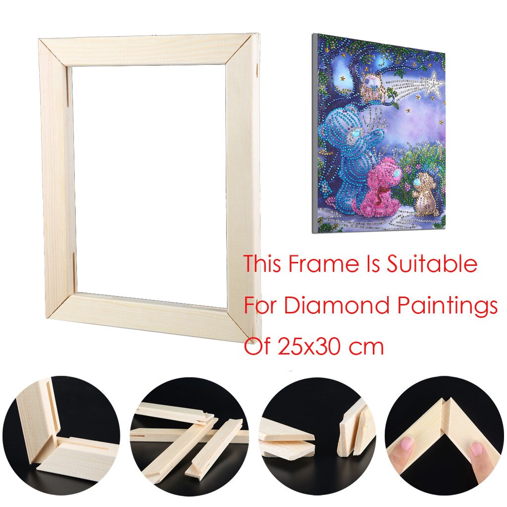 Large DIY Canvas Paintings Frame Natural Wood Photo Frame Diamond Painting Frame Wall Art Large Posters Hanger Frame Home Decor